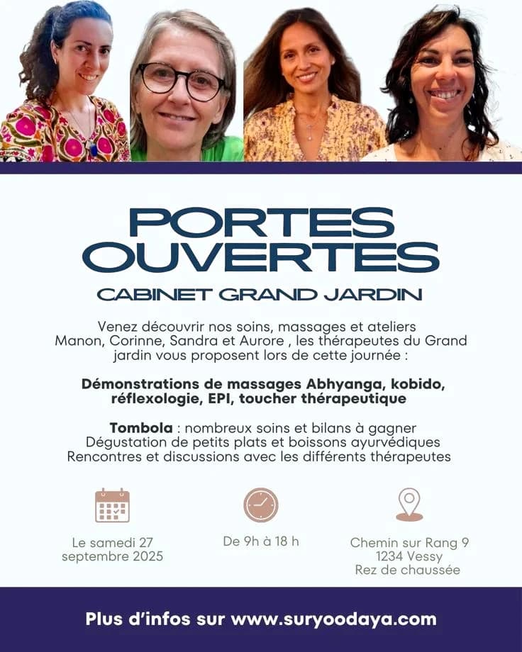 Portes ouvertes et démonstrations de massage : samedi 27 septembre 2025